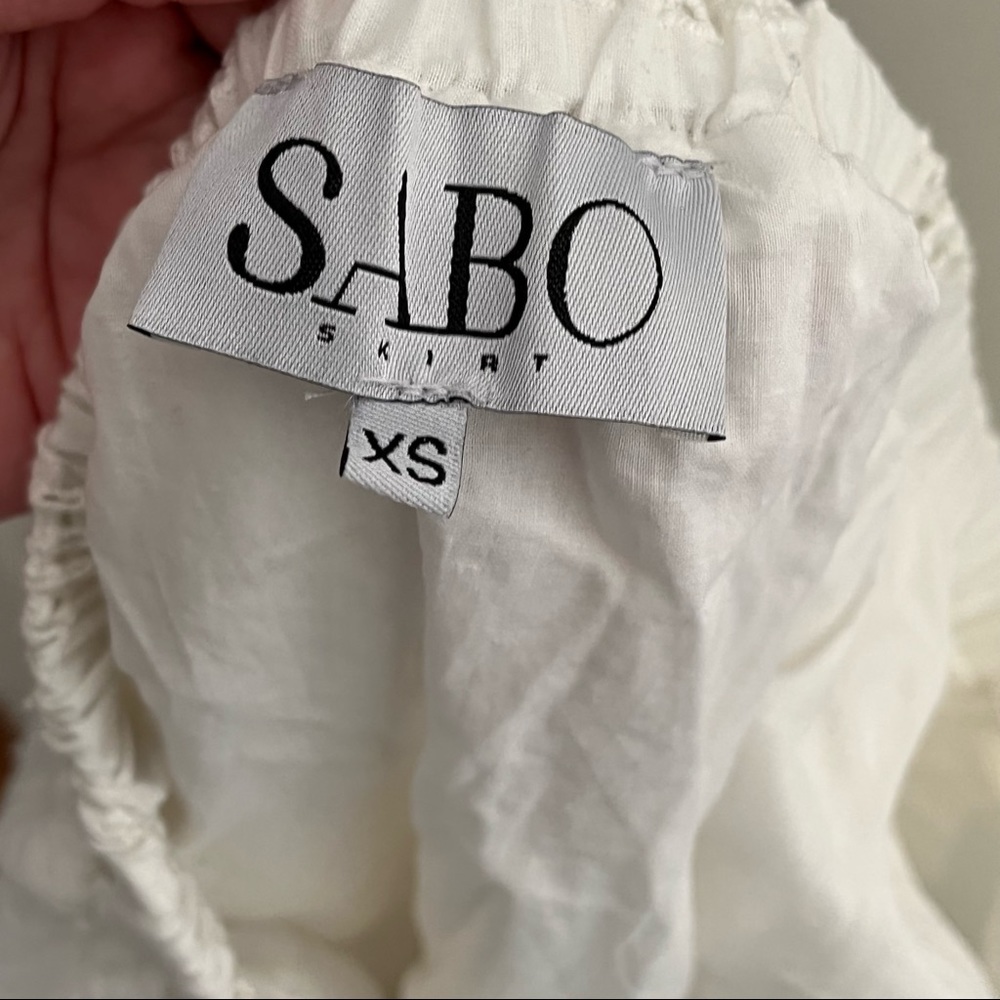 Sabo Skirt Eyelet White Ruffle Skirt XS - Picture 3 of 5